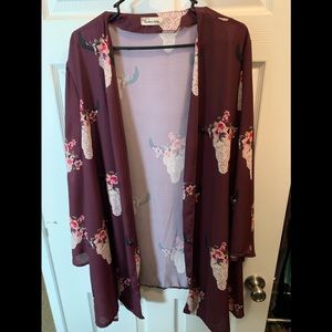 Kimono with floral bullhead